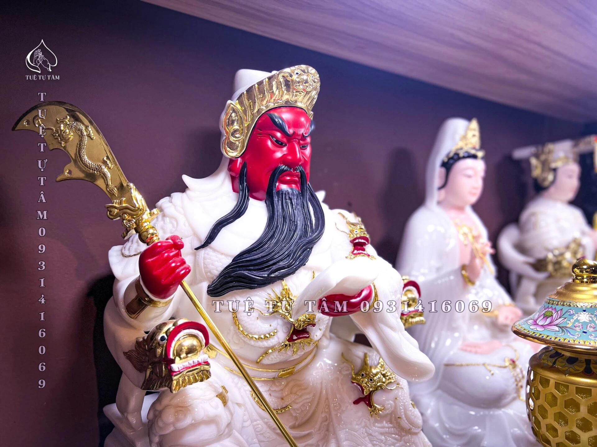 Tượng Quan Thánh Đế Quân Bột Đá Trắng
