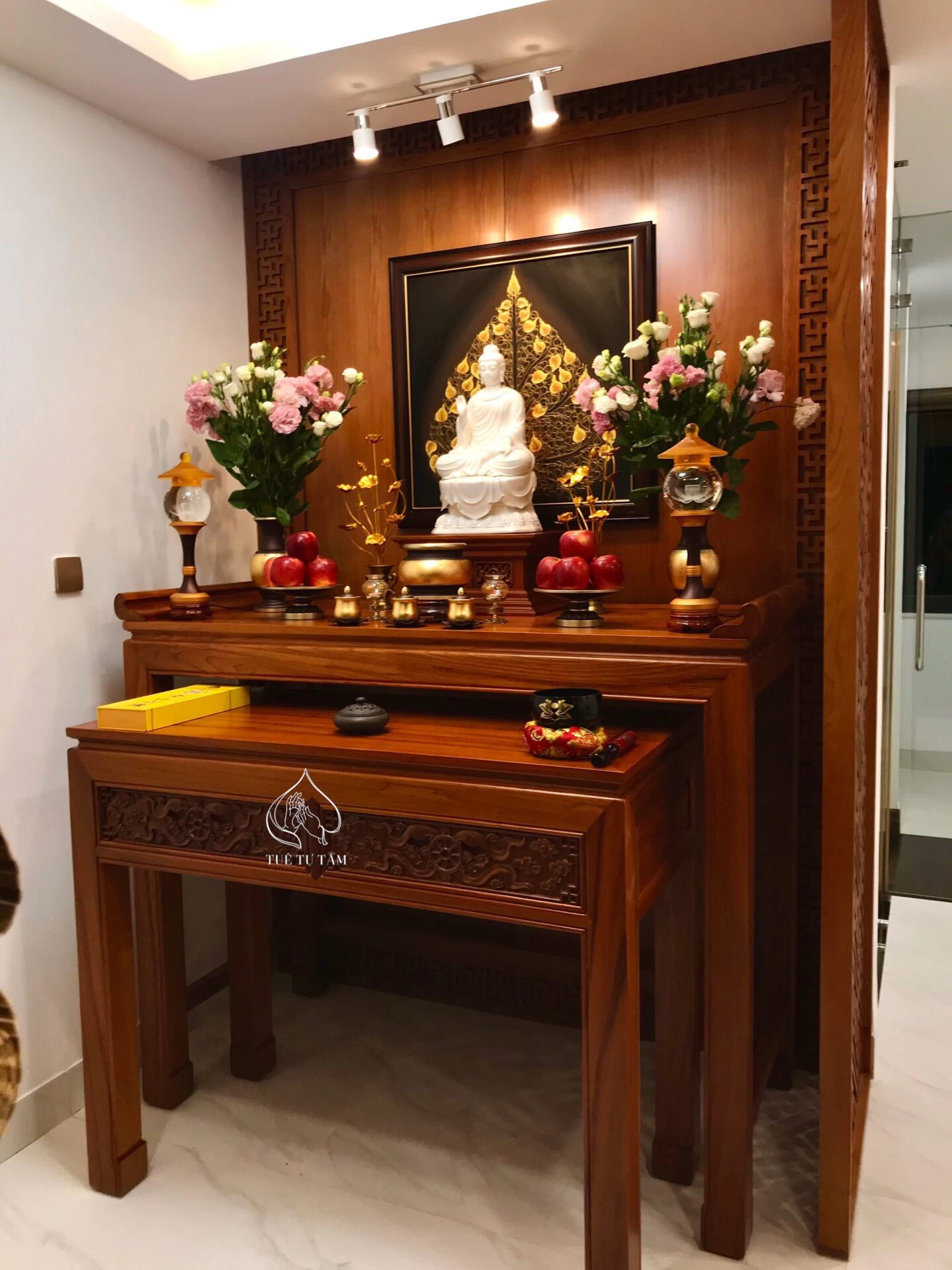 BÀN THỜ NHỊ CẤP GÕ ĐỎ