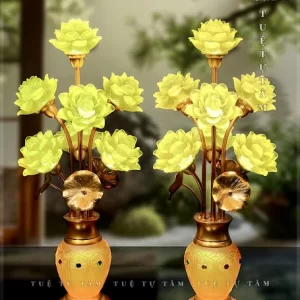 Đèn Sen 7 Bông Bình Có Đá