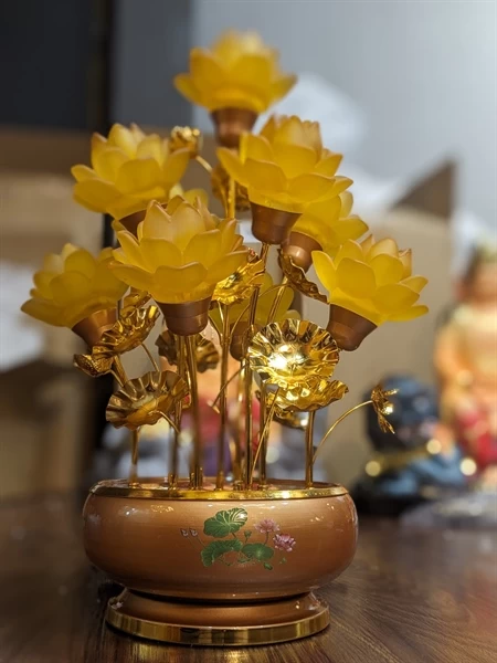 Đèn sen chậu 9 bông