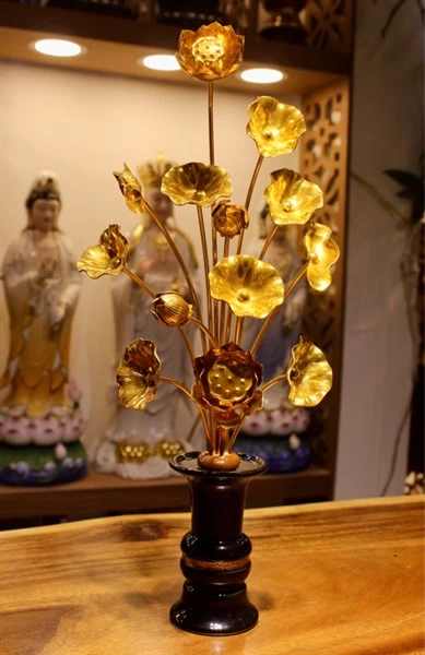 đèn sen đồng 13 bông