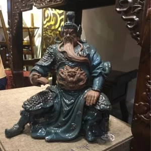Tượng Quan Công Tử Sa Xanh 