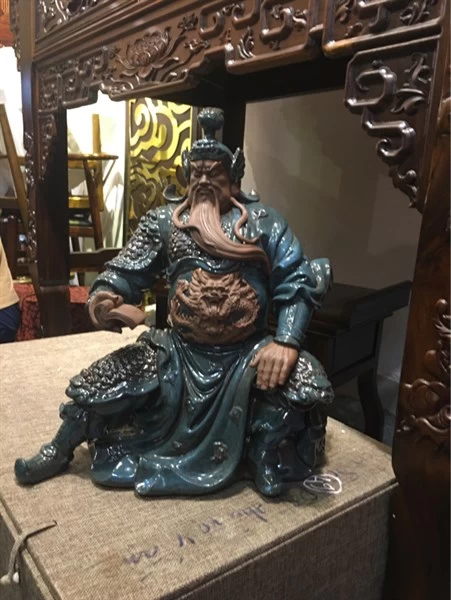 Tượng Quan Công Tử Sa Xanh