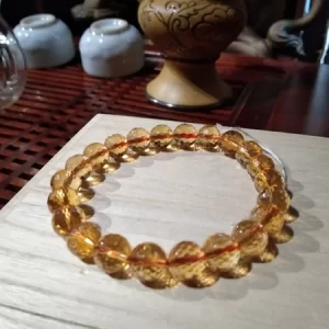 Vòng tay thạch anh vàng lục giác